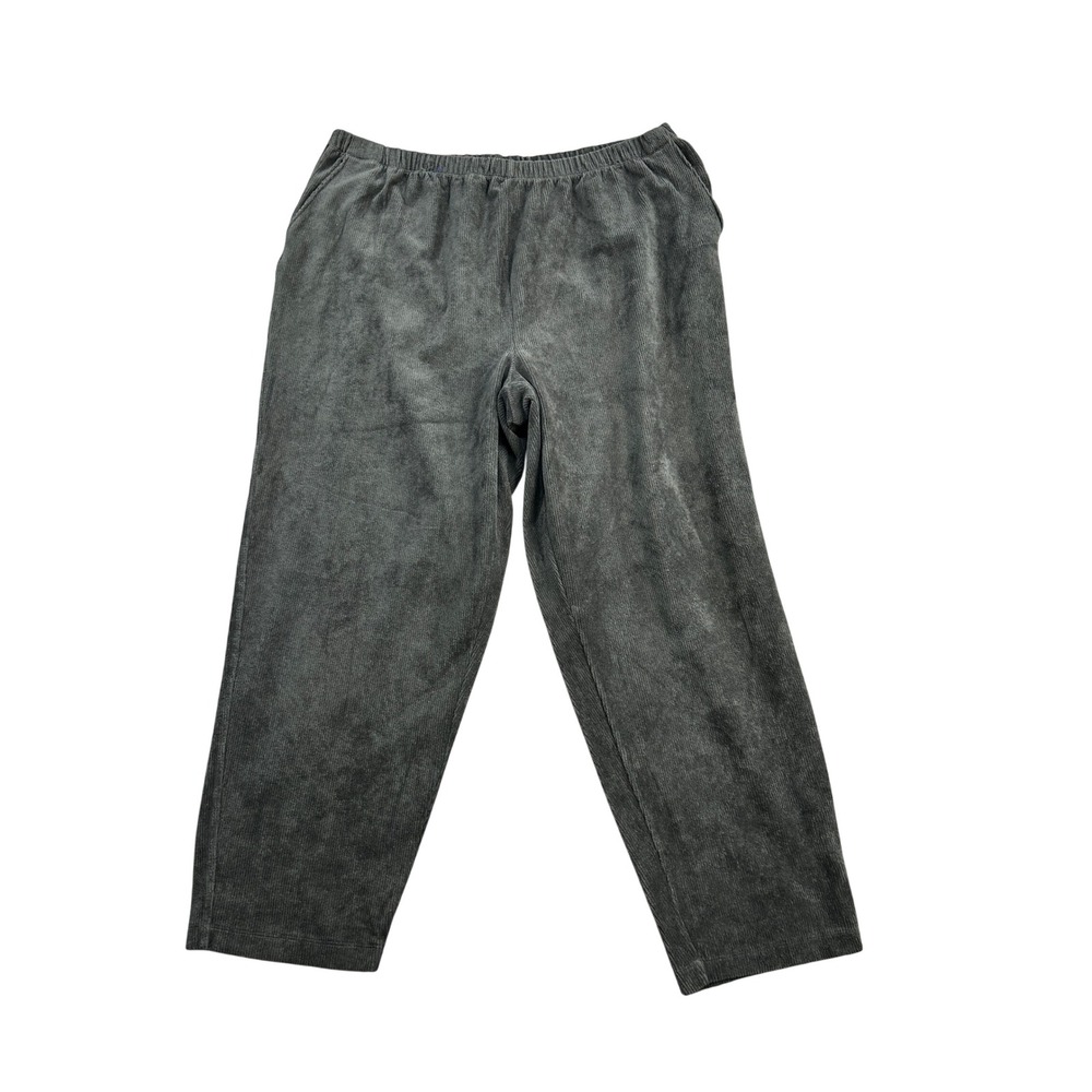 Lands End Womens Grey Fleece Lounge Pants Elastic Waist Size XXL